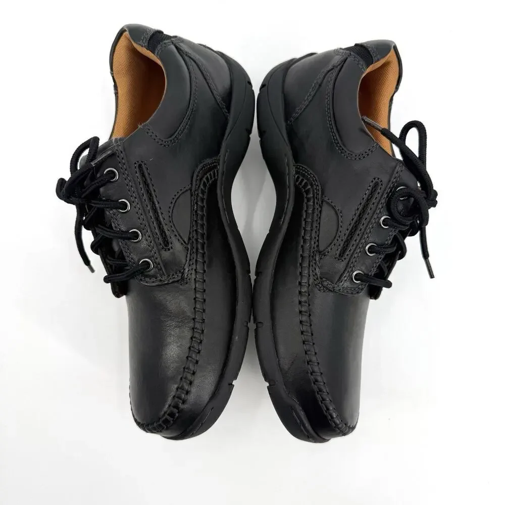 Streetcars Men's 9.5 M Aspen Casual Black Leather Lace Up Moc Toe Shoes Travel
